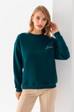 Kadın Şardonlu Nakış İşlemeli Oversize Never Sweatshirt