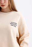 Zomers Kadın Oversize Nakışlı Sweatshirt