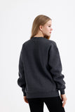 Kadın Oversize Basic Şardonlu Baskısız Sweatshirt