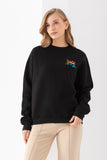 Kadın Şardonlu Nakış İşlemeli Breathe Oversize Sweatshirt