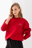 Kadın Şardonlu Nakış İşlemeli Oversize Never Sweatshirt