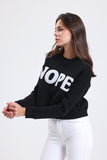 Zomers Kadın Nakışlı NOPE Siyah Sweatshirt