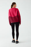 Kadın Çift Renk Bordo Oversize Sweatshirt