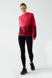 Kadın Çift Renk Bordo Oversize Sweatshirt