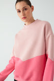 Zomers Kadın Çift Renk Oversize Sweatshirt