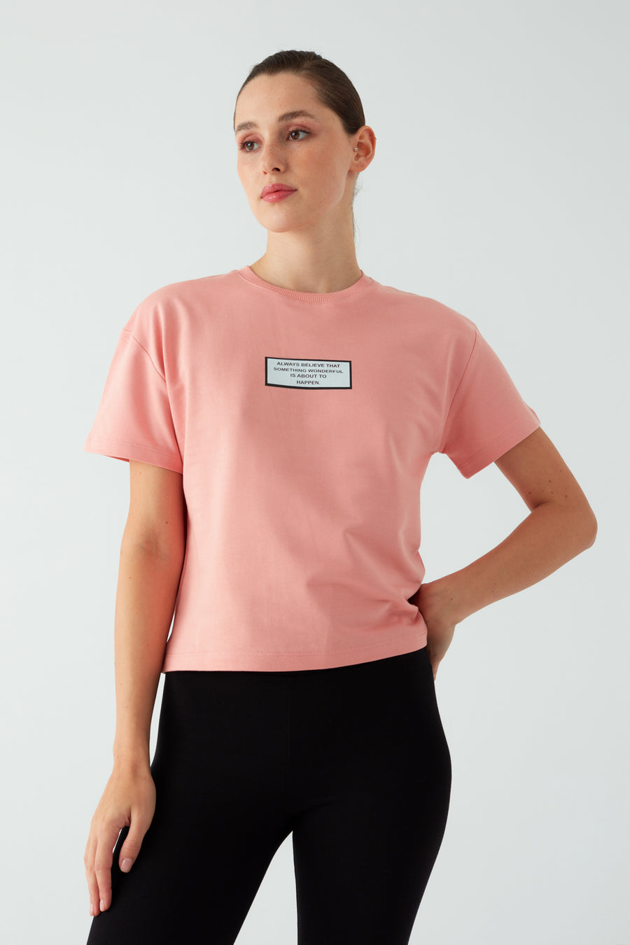 Zomers Kadın %100 Pamuk Always Pembe T-shirt